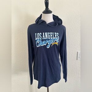 Navy Los Angeles Chargers Women's hooded Top
